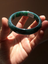 Load image into Gallery viewer, 55.5mm Certified Type A 100% Natural deep sea green/blue/gray/white Guatemala Jadeite bangle PC35-8521
