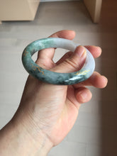 Load image into Gallery viewer, 57.9mm 100% Natural type A dark greenpurple carved and golden-painted Jadeite Jade bangle BP168-0261
