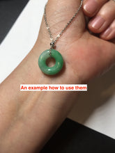 Load image into Gallery viewer, 16.5mm Type A 100% Natural sunny green Jadeite Jade safety Guardian ring bead set F133
