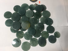 Load image into Gallery viewer, 100% Natural type A dark blue/green/gray round Guatemala Jadeite Jade safe and sound pendant group BF155
