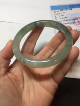 Load image into Gallery viewer, 58mm Certified Type A 100% Natural icy watery light green/dark green/black Jadeite bangle PD110-8526

