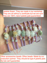 Load image into Gallery viewer, 15-16mm 100% natural type A green/white flower jadeite jade beads group A121

