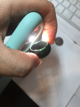 Load image into Gallery viewer, 17.1mm size 6 3/4 100% natural type A black/dark green (Mocui, 墨翠) broad jadeite jade band ring thumb ring BK105
