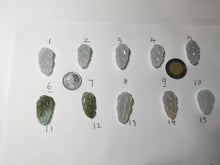 Load image into Gallery viewer, 100% natural type A icy watery white purple green jadeite jade  leaf pendant group F157
