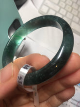 Load image into Gallery viewer, 55.5mm Certified Type A 100% Natural deep sea green/blue/gray/white Guatemala Jadeite bangle PC35-8521
