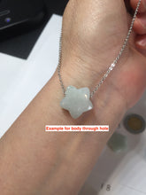 Load image into Gallery viewer, Type A 100% Natural light green/white/purple jadeite Jade star Pendant necklace group F152
