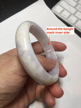 Load image into Gallery viewer, Shopify only. 56.4mm certified 100% natural type A purple/white/brown jadeite jade bangle E83-0825
