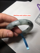 Load image into Gallery viewer, 54mm Certified Type A 100% Natural icy watery dark green/white//black Jadeite Jade bangle BM7-8579
