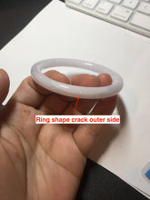 Load image into Gallery viewer, 53.5mm Certified type A 100% Natural light purple white slim round cut Jadeite bangle BN24-9125
