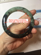 Load image into Gallery viewer, 58.8mm Certified 100% natural Type A sunny green dark green/black(绿水墨)  jadeite jade bangle PB58-9774
