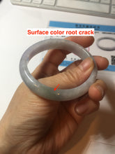 Load image into Gallery viewer, 53mm Certified Type A 100% Natural light green white purple oval Jadeite bangle X160-3838(Etsy 已经列)
