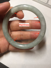 Load image into Gallery viewer, 54.5mm Certified Type A 100% Natural light green round cut Jadeite Jade bangle F139-8172
