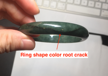 Load image into Gallery viewer, 54.9mm certified natural Type A oily dark green/black jadeite jade bangle AR120-0414
