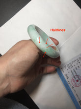 Load image into Gallery viewer, 53mm 100% natural certified sunny green/white(白底青) jadeite jade bangle BK81-5255
