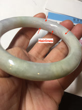 Load image into Gallery viewer, 58.5mm certified Type A 100% Natural light green yellow purple chubby round cut Jadeite Jade bangle Y168-3701
