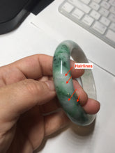 Load image into Gallery viewer, 59.7mm certified Type A 100% Natural sunny green white purple Jadeite Jade bangle BQ47-4134
