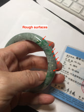 Load image into Gallery viewer, 60.5mm certified Type A 100% Natural sunny green gray black Jadeite Jade bangle BS82-9879
