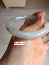 Load image into Gallery viewer, 54.7mm 100% natural type A icy watery light green/brown/black seaweed round cut jadeite jade bangle Q140-5253
