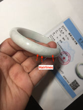 Load image into Gallery viewer, 55.7mm Certified Type A 100% Natural sunny green white Jadeite Jade bangle BP44-3179
