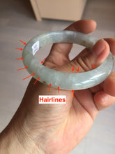 Load image into Gallery viewer, 56.5mm 100% natural type A icy watery light green/brown/black seaweed jadeite jade bangle Q139-5250
