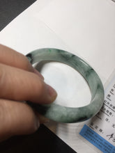 Load image into Gallery viewer, 56.5mm Certified Type A 100% Natural suny green dark green Jadeite Jade bangle BP33-8236
