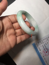 Load image into Gallery viewer, 53mm 100% natural certified sunny green/white(白底青) jadeite jade bangle BK81-5255
