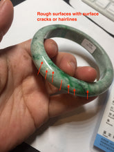 Load image into Gallery viewer, 60.5mm certified Type A 100% Natural sunny green gray black Jadeite Jade bangle BS82-9879
