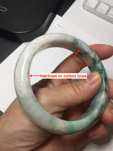 Load image into Gallery viewer, 59.7mm certified Type A 100% Natural sunny green white purple Jadeite Jade bangle BQ47-4134
