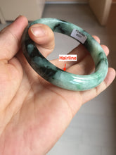 Load image into Gallery viewer, 58.9mm Certified Type A 100% Natural suny green dark green Jadeite Jade bangle BP32-8237
