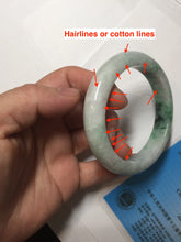 Load image into Gallery viewer, 54.6mm certified Type A 100% Natural sunny green white purple Jadeite Jade bangle BQ46-4148
