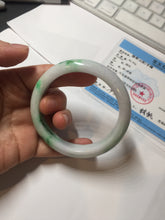 Load image into Gallery viewer, 56.5mm certified Type A 100% Natural sunny green/purple/white(白底青) Jadeite Jade bangle BF141-4072
