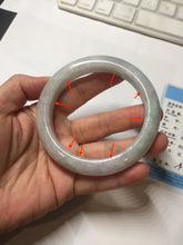 Load image into Gallery viewer, 60.5mm Certified Type A 100% Natural icy watery green/purple chubby Jadeite Jade bangle PB244-9527
