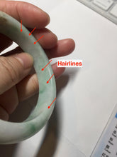 Load image into Gallery viewer, 57mm certified 100% natural type A sunny green/white jadeite jade bangle BN100-7706
