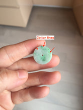 Load image into Gallery viewer, 16-19 mm Type A 100% Natural  light green sunny green white Jadeite Jade Safety Guardian Button donuts Pendant group PB90
