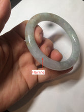 Load image into Gallery viewer, 54.7mm certified 100% natural type A light green/purple/yellow (FU LU SHOU) chubby round cut jadeite jade bangle BG70-2939
