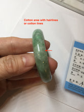 Load image into Gallery viewer, 50mm Certified Type A 100% Natural sunny green gray Oval shape Jadeite Jade bangle BG235-9903
