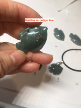Load image into Gallery viewer, 100% Natural type A dark green/blue/black/gray Guatemala jadeite jade 3D tropical fish Pendant group PD95

