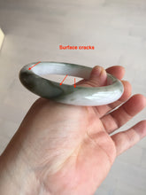 Load image into Gallery viewer, 58.7mm Certified Type A 100% Natural dark green/white//black Jadeite Jade bangle BK40-8351
