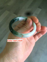 Load image into Gallery viewer, 46.7mm Certified Type A 100% Natural sunny green/dark green/purple Jadeite Jade bangle AX6-0100
