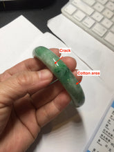 Load image into Gallery viewer, 59mm certified Type A 100% Natural sunny green white gray Jadeite Jade bangle BS80-9893
