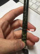 Load image into Gallery viewer, 18.5cm 100% Natural dark green Xiu Jade Serpentine hairpin with Safety bottle dangling AW4
