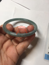 Load image into Gallery viewer, 55.5mm Certified Type A 100% Natural light green/blue/gray Guatemala slim round cut Jadeite bangle PD67-1481
