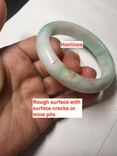 Load image into Gallery viewer, 53mm 100% natural certified sunny green/white(白底青) jadeite jade bangle BK81-5255
