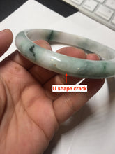 Load image into Gallery viewer, 75mm certified Type A 100% Natural light green purple red with green floating flowers plus size Jadeite Jade bangle AY97-9628
