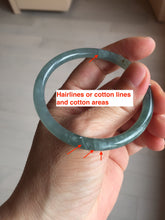 Load image into Gallery viewer, 53.5mm Certified Type A 100% Natural light green/blue slim round cut Guatemala Jadeite bangle PB128-1480
