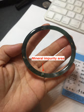 Load image into Gallery viewer, 58.5mm Certified Type A 100% Natural icy watery green/blue/black/gray slim round cut Guatemala Jadeite bangle PC91-3364

