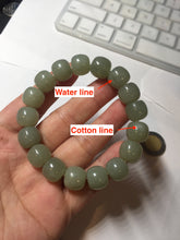 Load image into Gallery viewer, 12x10.7mm 100% Natural light green/yellow vintage style nephrite Hetian Jade bead bracelet HE98
