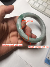 Load image into Gallery viewer, 56.9mm certified 100% natural Type A green white gray jadeite jade bangle BP174-9549
