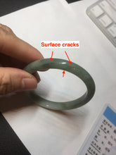 Load image into Gallery viewer, 51mm certified Type A 100% Natural icy watery bean green oval Jadeite Jade bangle BQ5-3805
