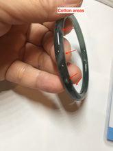 Load image into Gallery viewer, 58mm Certified Type A 100% Natural dark green/blue/gray Guatemala slim round cut Jadeite bangle PD179-2482
